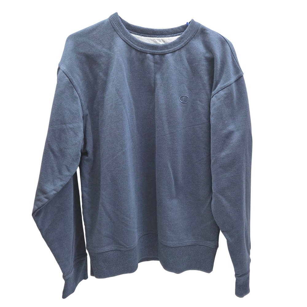 Champion Mens Crewneck Sweatshirt Blue Fleece Size Medium